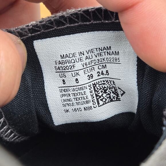 Converse Women 8 CTAS Shoreline Gray Canvas Low Top Casual Slip On Daily Sneaker - Picture 12 of 12